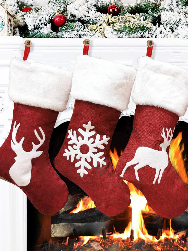 Decorazione sacchetto regalo di Natale "calzini" MARRY rosso (3 pezzi nella confezione)