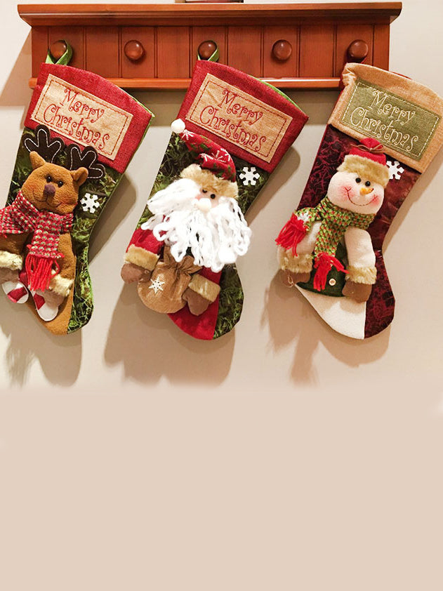 Decorazione natalizia sacchetto regalo calzini FARGY (3 pezzi in una confezione) rosso