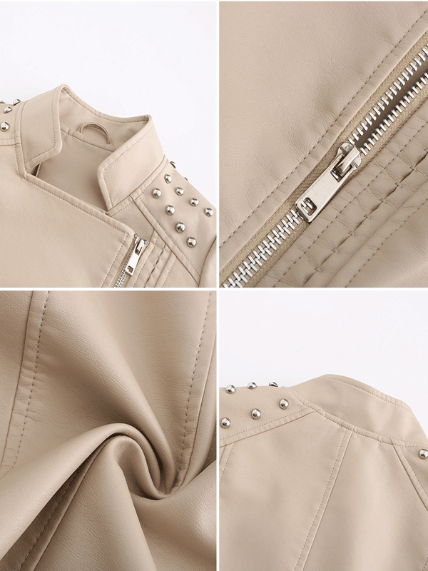 <tc>Giacca in similpelle Preslea beige</tc>