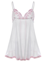 SET INTIMO TAGLIA FORTE CON REGGISENO IN PIZZO CATHERINE bianco con rosa