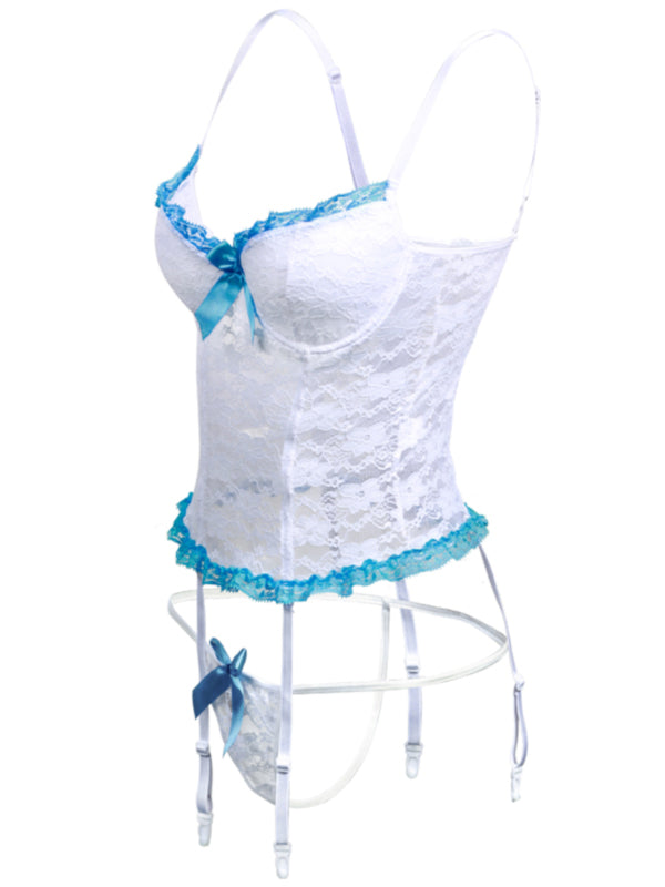 COMPLETO INTIMO IN PIZZO HEVEN bianco