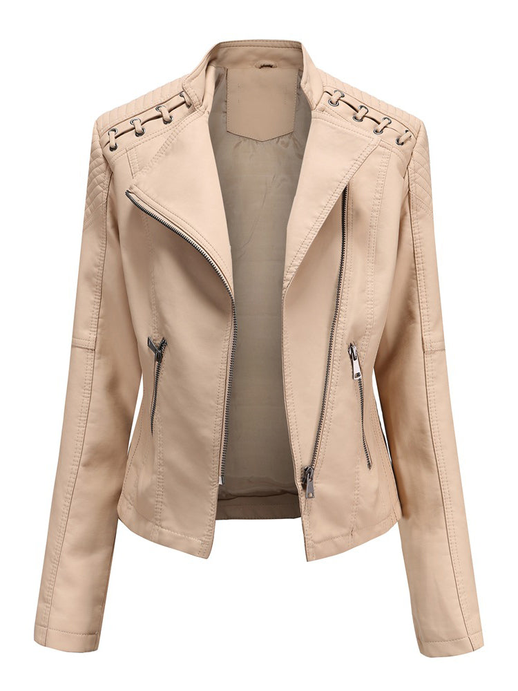 <tc>Giacca in similpelle Ginevra beige</tc>