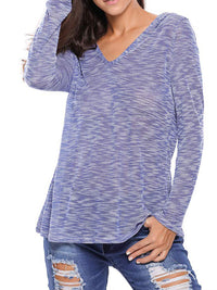 TOP NORMA MANICA LUNGA CON CAPPUCCIO blu