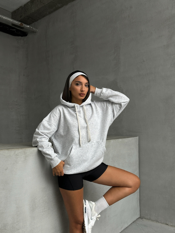 Hoodie Sweater LILANA light grey