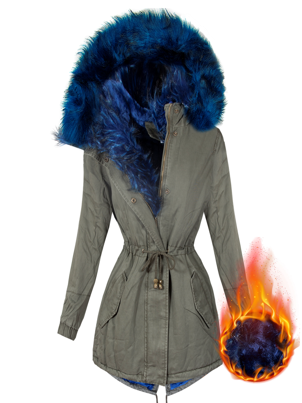 PARKA CON PELLICCIA BLU TIANNA kaki