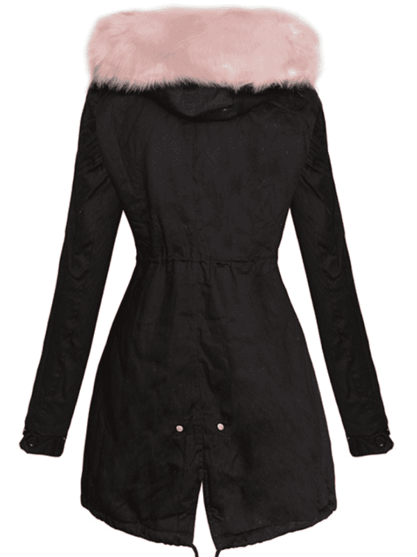 GIACCA PARKA MARJORY nero con pelliccia rosa