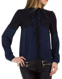 BLUSA IN PIZZO CRISTIANA blu scuro