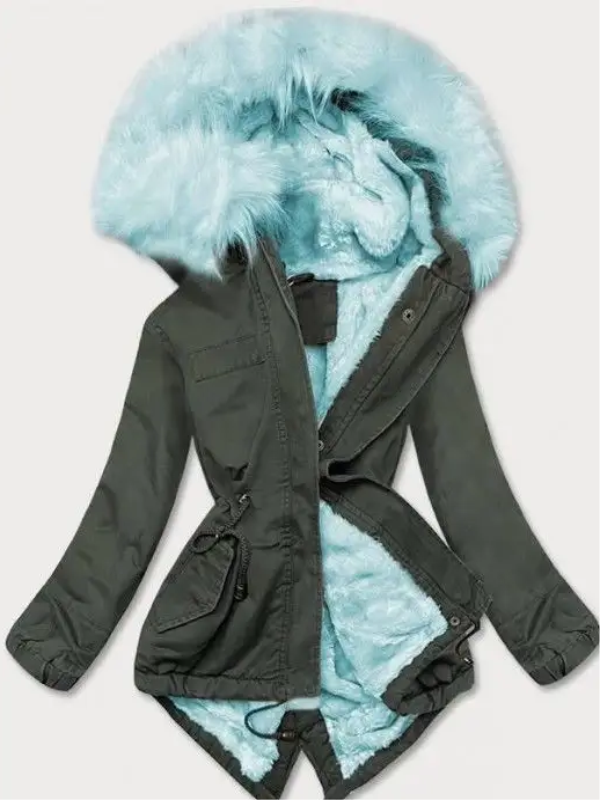 PARKA DORO CON PELLICCIA BLU