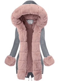 GIACCA PARKA ELORA grigio-rosa