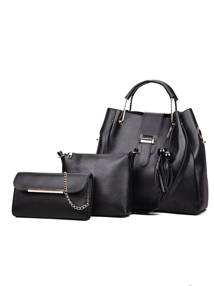 SET BORSA DONNA TRE PEZZI DAMARI nero