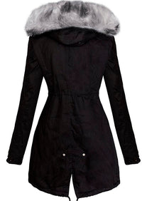 GIACCA PARKA MARJORY nero con pelliccia grigia