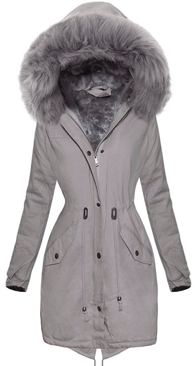 GIACCA PARKA MARJORY grigio con pelliccia grigia