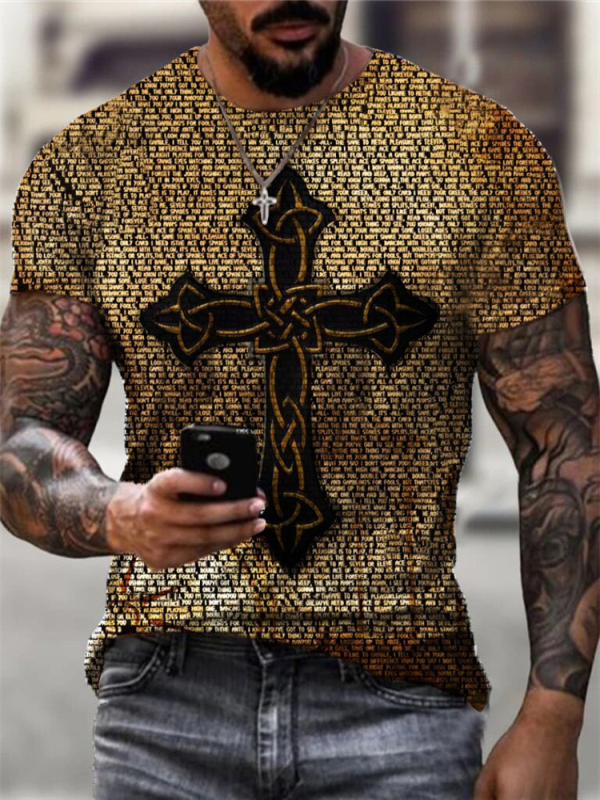 CAMICIA UOMO STAMPA GATTANI oro