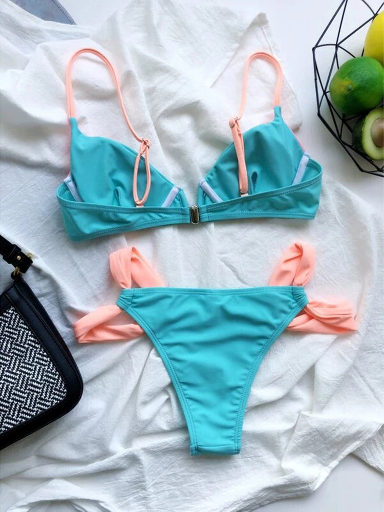 BIKINI LINDON blu e rosa