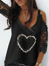 <tc>Maglietta con cuore Shiloh nera</tc>