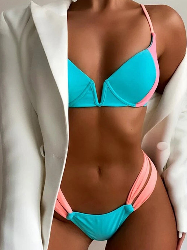 BIKINI LINDON blu e rosa