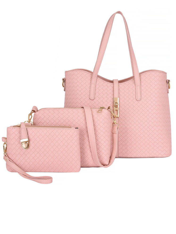 SET BORSA 3 PEZZI CARLY rosa